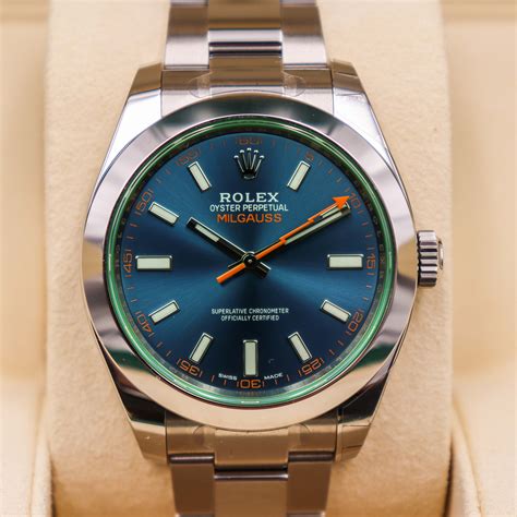 rolex blue milgauss|rolex milgauss blue price.